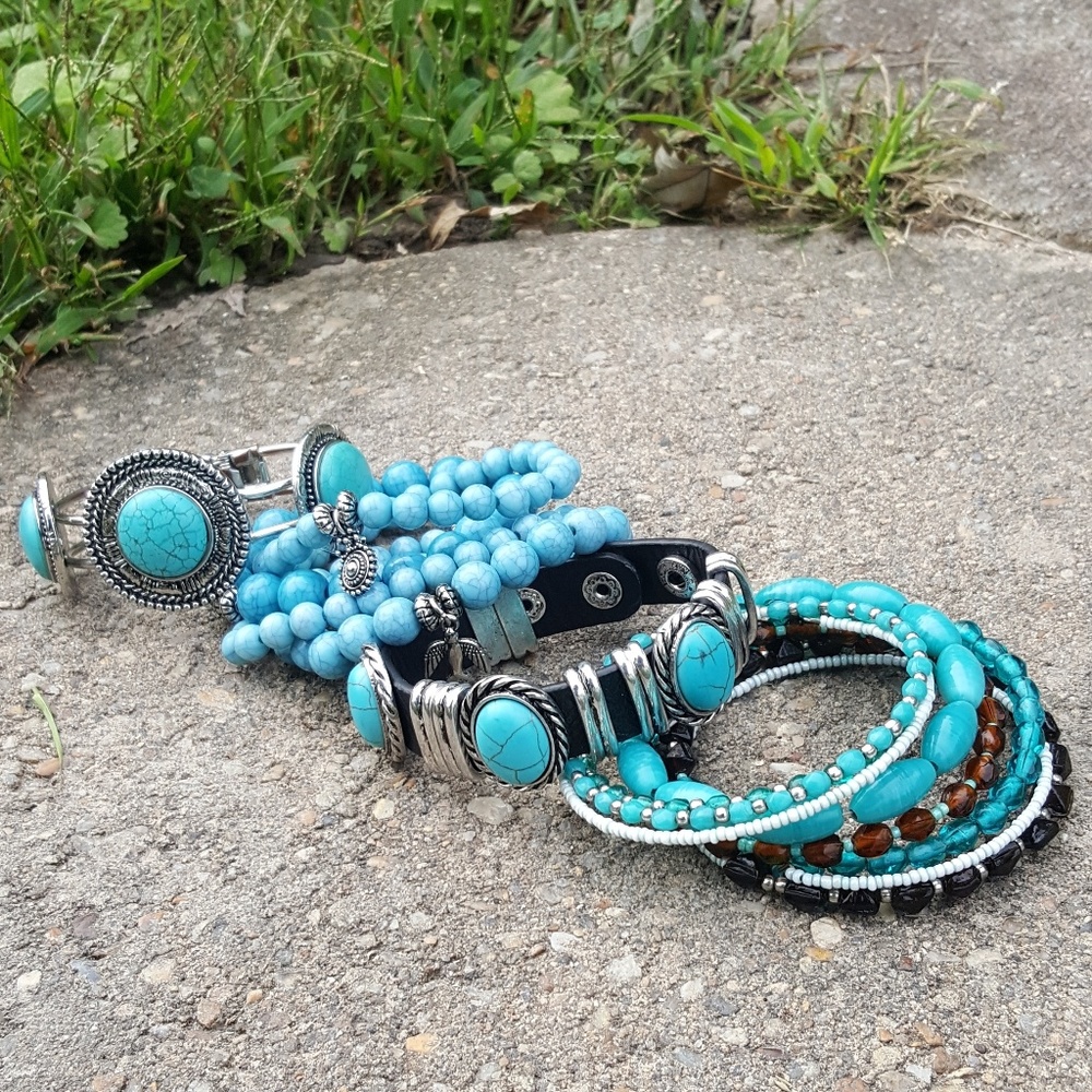 Faux Turquoise Bracelet Bundle - Picture 7 of 7